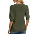 thumbnail image 4 of yillto Womens Blouse V Neck Buttons Casual Business Shirts Summer Short Sleeve Dressy Top for Women, 4 of 7