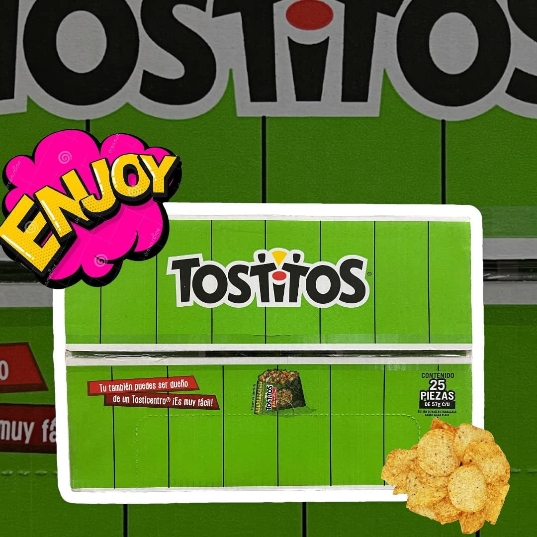 Sabritas Tostitos Salsa Verde 25 pack. Mexican chips. 25.0 Count