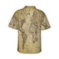 thumbnail image 3 of Bixox Men's Hawaiian Shirts Men's Vintage World Map Print Short-Sleeve Shirt-Large, 3 of 8