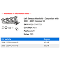 thumbnail image 2 of Left Exhaust Manifold - Compatible with 2003 - 2009 Hummer H2 2004 2005 2006 2007 2008, 2 of 2