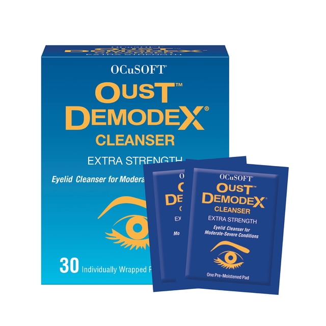 Almohadillas limpiadoras OcuSoft Oust Demodex prehumedecidas, 30 unidades