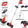 thumbnail image 2 of 88V Electric Cordless Yard Grass Trimmer Lawn Cutter Mower Weed Eater with Wheels & 2 Batteries, 2 of 9