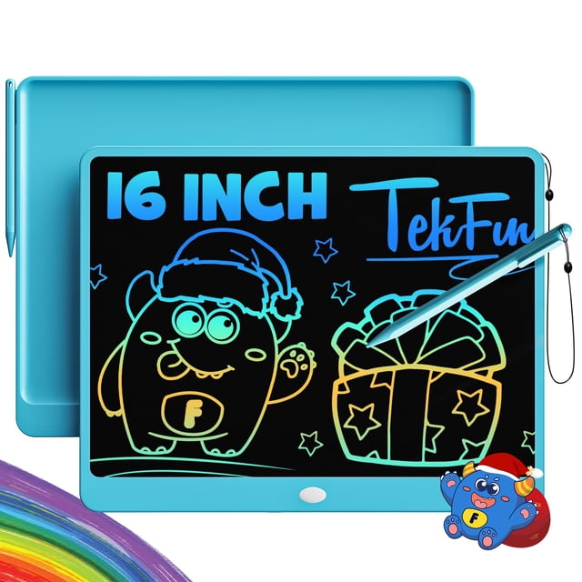 Tableta de escritura LCD TEKFUN Doodle Board de 16 pulgadas, azul