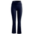 thumbnail image 4 of gbyLJF Women's Flared Trousers High Waisted Front-slit Pants Stretch Solid Color Sweatshirt Wide Leg Yoga Pants, 4 of 5