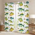 thumbnail image 2 of Manfei Fishing Gear Fish Curtains and Drapes Pack of 2 (52x63 Each), Cartoon Sealife Black Out Curtains, Teal Golden, 2 of 6