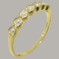 thumbnail image 2 of LBG British Made 14k Yellow Gold Cultured Pearl ring Womens Eternity Ring - 33 size options - Size 11.75, 2 of 9