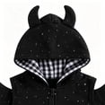 thumbnail image 3 of Toddler Boys 2 Piece Outfits Halloween Hooded Vest and Plaid Shorts Sets Size 2-3T ,Black, 3 of 5