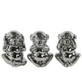 thumbnail image 2 of Ceramic Standing Monkey No Evil (Hear/Speak/See) Figurine Assortment of Three Polished Chrome Finish Silver, 2 of 2