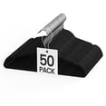 thumbnail image 1 of Perchas YSSOA de Terciopelo Paquete de 50 Antideslizantes Giratorias Negras, 1 of 7