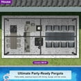 thumbnail image 2 of PURPLE LEAF Louvered Pergola 13' x 30' Large Patio Aluminum Pergola Modern Outdoor Pergolas with Adjustable Hardtop Roof for Poolside Estate Patio Party, 2 of 9