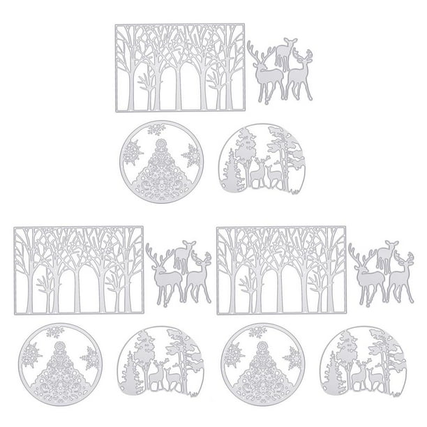 Ounissouiy 4 Pieces Christmas Dies Snowflake Pattern Rust-proof Steel Card Mold Making High-carbon Paper Stenciling for Embossing como se muestra 3piezas Ounissouiy CBP257992