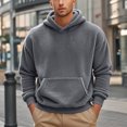 thumbnail image 6 of ZUKMRJPC Men's Fleece Pullover Hoodie Long Sleeve Solid Color Soft Comfy Regular Fit Hooded Sweatshirt with Kangaroo Pocket, 6 of 7