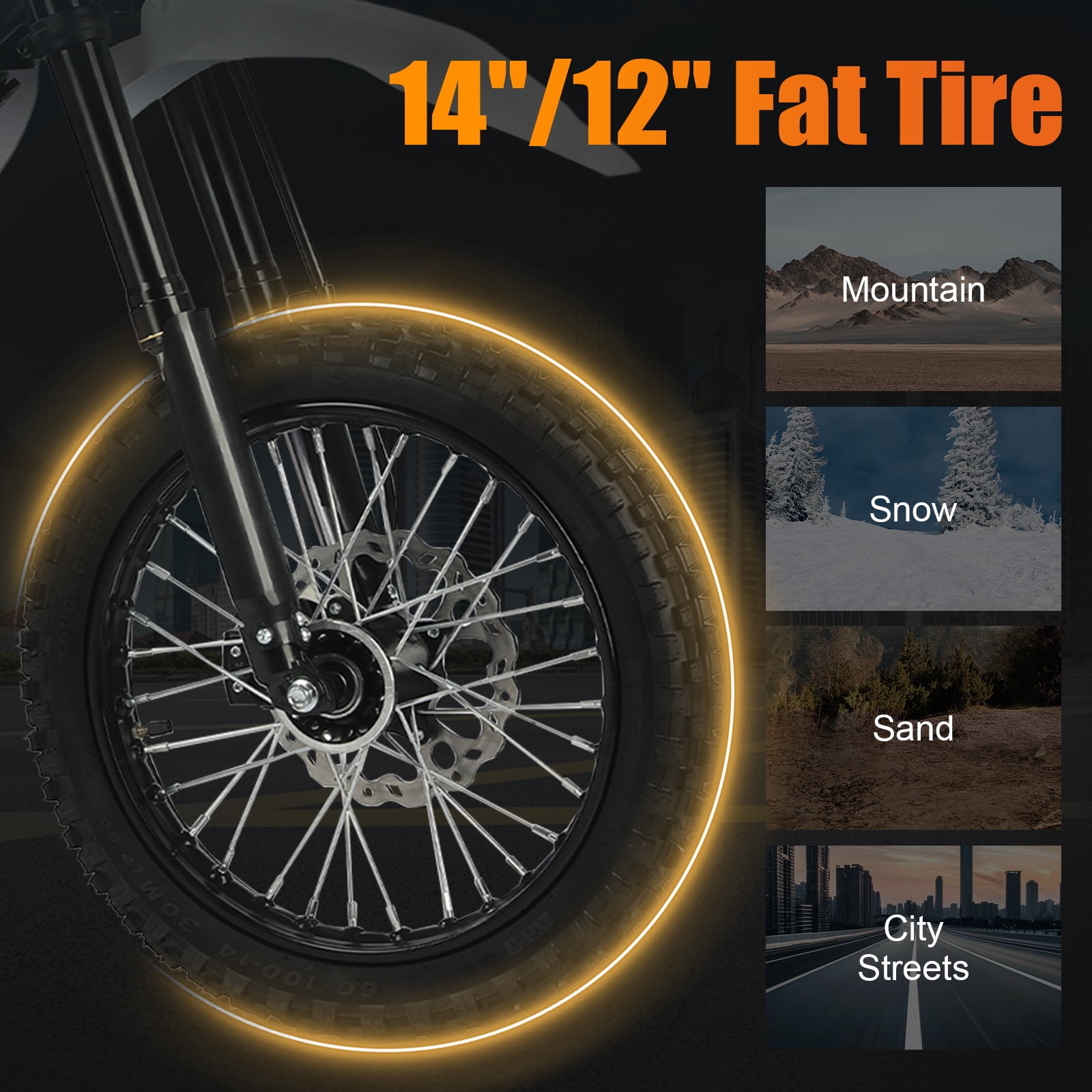 Electric Dirt Bike For Teens And Adult 2000w Motor 48v 20ah Battery Electric Motorcycle Max 36mph Hydraulic Brakes 14"/12" Fat Tire For All Terrains