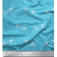 thumbnail image 1 of Soimoi Blue Rayon Fabric Bow & Dots Print Sewing Fabric Yard 56 Inch Wide, 1 of 1