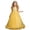 Q304 Yellow, variant on Angala Formal Princess Dress For Girls 1/4 Sleeve Crew Neck Solid Color Girls Back To School Dresses