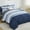 Blue-California King, variant on 7 Piece Striped Light Blue Queen Bed-in-a-Bag Microfiber Bedding Set