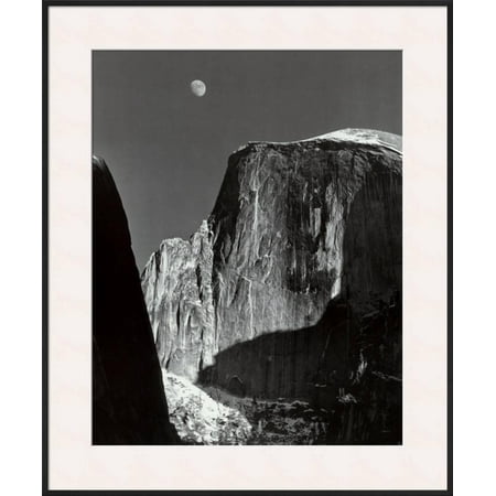 Moon Half Dome Moon and Half Dome, Yosemite National Park, 1960 Framed Art Print Wall Art - 27.5x32.5 ()