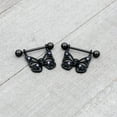 thumbnail image 6 of Body Candy 14G Womens Nipplerings Piercing Surgical Steel Black Skull Butterfly Dangle Nipple Ring Set 11/16", 6 of 8