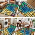 Abstract Colored Plaid 4x6 Rug for Dining Table for 4 People Under ...