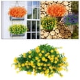 thumbnail image 3 of 12 paquetes de flores artificiales, flores de plástico sintético, arbustos, plantas, plástico, interior, granja, exterior, resistente , Amarillo Macarena flores de seda, 3 of 8