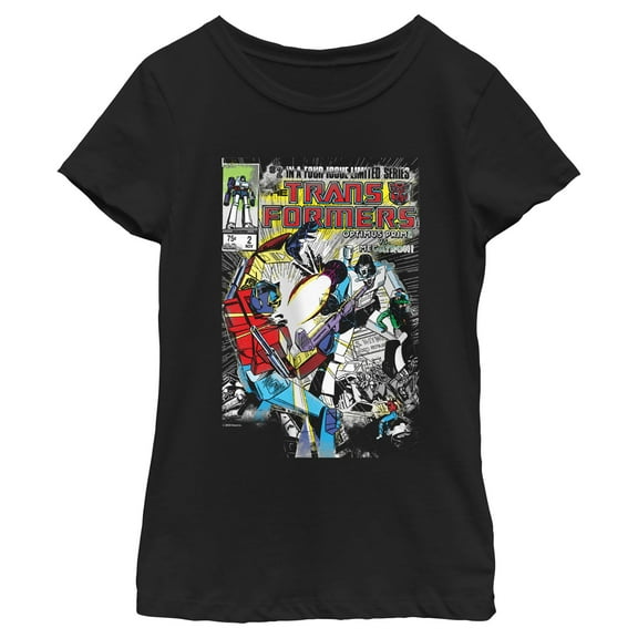 Girl's Transformers Megatron vs Optimus Prime Fight Panel  Graphic T-Shirt