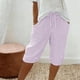 thumbnail image 5 of Pantalones Sueltos de Pierna Ancha para Mujeres Pantalones Cortos Sueltos Elásticos de Raya Casual Pantalones Cortos de Pierna Ancha Recta con Bolsillo, 5 of 8