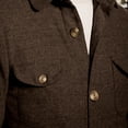 thumbnail image 4 of Maoxin Mens Tops Men's Fashion Casual Trend Woolen-breasted Solid Color Long-sleeved Hoodless Casual Coat/jacket Brown XL, 4 of 7