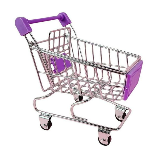 Mini Kids Shopping Hand Trolley Cart Child Pretend Play Kitchen Toy
