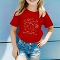 thumbnail image 2 of LUOGENLI T-Shirt pour Filles T-Shirt Décontracté pour Enfants Mode de Remise des Diplômes Imprimé Col Rond Manches Courtes T-Shirt (3 13 Ans) Maxi Hauts Ensembles Filles Tenue 2 Pcs Boho Rouge 4-5 Ans, 2 of 4