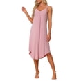 thumbnail image 2 of INSPIRE CHIC Women's Lounge Pajama Dress Sleepwear Nightdress Spaghetti Strap Cami Nightgowns L Pink, 2 of 6