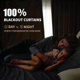 thumbnail image 2 of 100% Blackout Curtains for Bedroom, Black Out Curtains 96 Inch Long, Clip Rings Linen Blackout Drapes, Thermal Insulated Room Darkening for Living Room, 2 Panels - Beige,W50xL96, 2 of 7