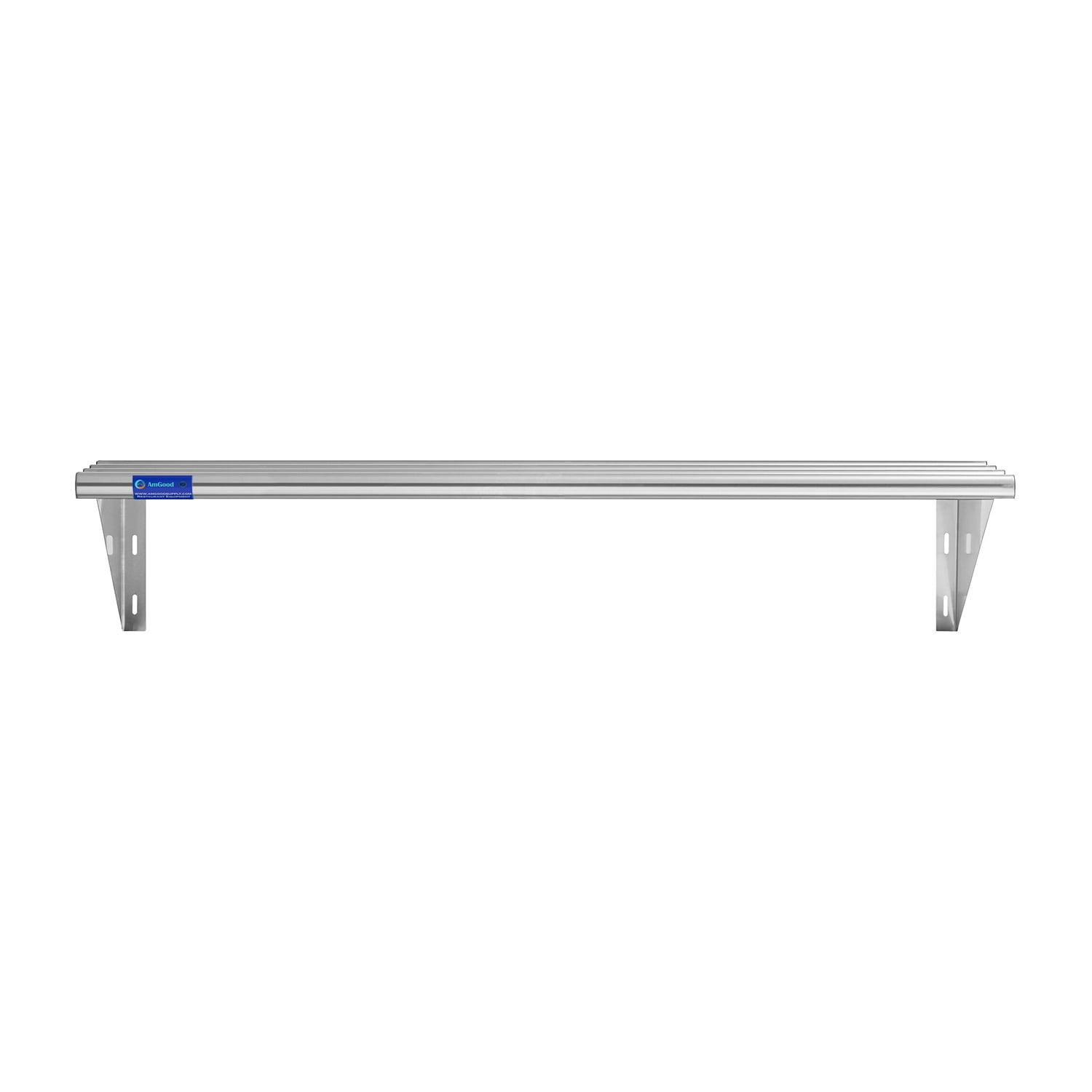AmGood 60" Long X 18" Deep Stainless Steel Tubular Wall Shelf | NSF Certified | Appliance & Equipment Metal Shelving