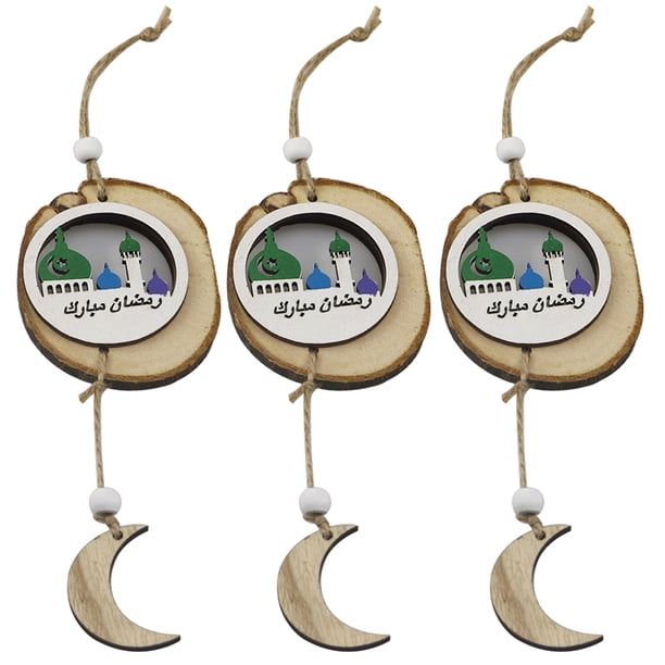 LASSER BAIRAM CORBAN FESTIVAL PENDIENTE DE Decoración Hogar Cuelga de ornamentos Regalos Vista posterior Espejo Rezando Luna Raice 3 piezas tholdsy HA012537-00