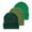 Set L - Dark Green, Olive, Kelly Green, variant on Empire Cove Cuffed Knit Beanie 3 Pack Set of Black Charcoal Heather Grey