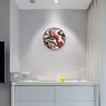 thumbnail image 4 of Red Black Liquid Marble Round Wall Clock 9.5 Inch Non-Ticking Silent Battery Operated Clock for Home Kitchen Office School Decor, 4 of 9