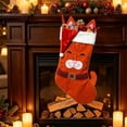 thumbnail image 2 of Tuvgenk Orange Cat Christmas Stocking, 17.7 inch Kitty Xmas Stocking with Santa Hat, Kitten Holiday Decor for Fireplace Mantel Tree Hanging, 2 of 5