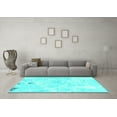 thumbnail image 3 of Ahgly Company Indoor Square Abstract Turquoise Blue Modern Area Rugs, 3' Square, 3 of 4
