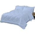 thumbnail image 5 of DNG Creations 5 Piece Ruffle Diamond Comforter All Season 550 GSM Oversized Queen Size - 800 Threads Count, 100% Egyptian Cotton Solid Light Blue Colour, 5 of 7