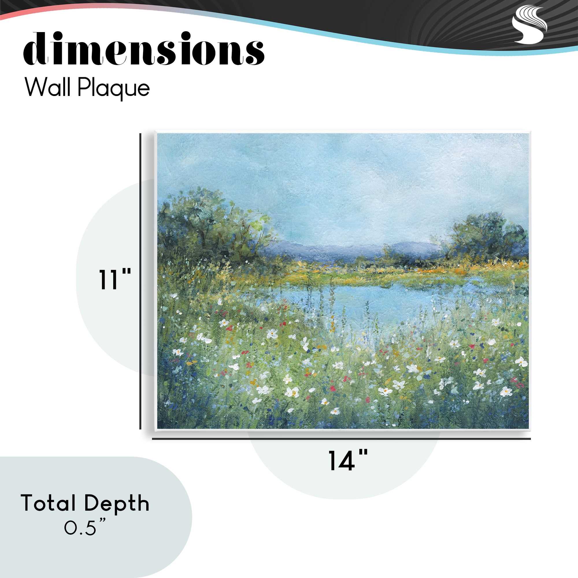 Stupell Industries Impressionist Meadow Surrounding Pond Wall Plaque Art, design by Carol Robinson