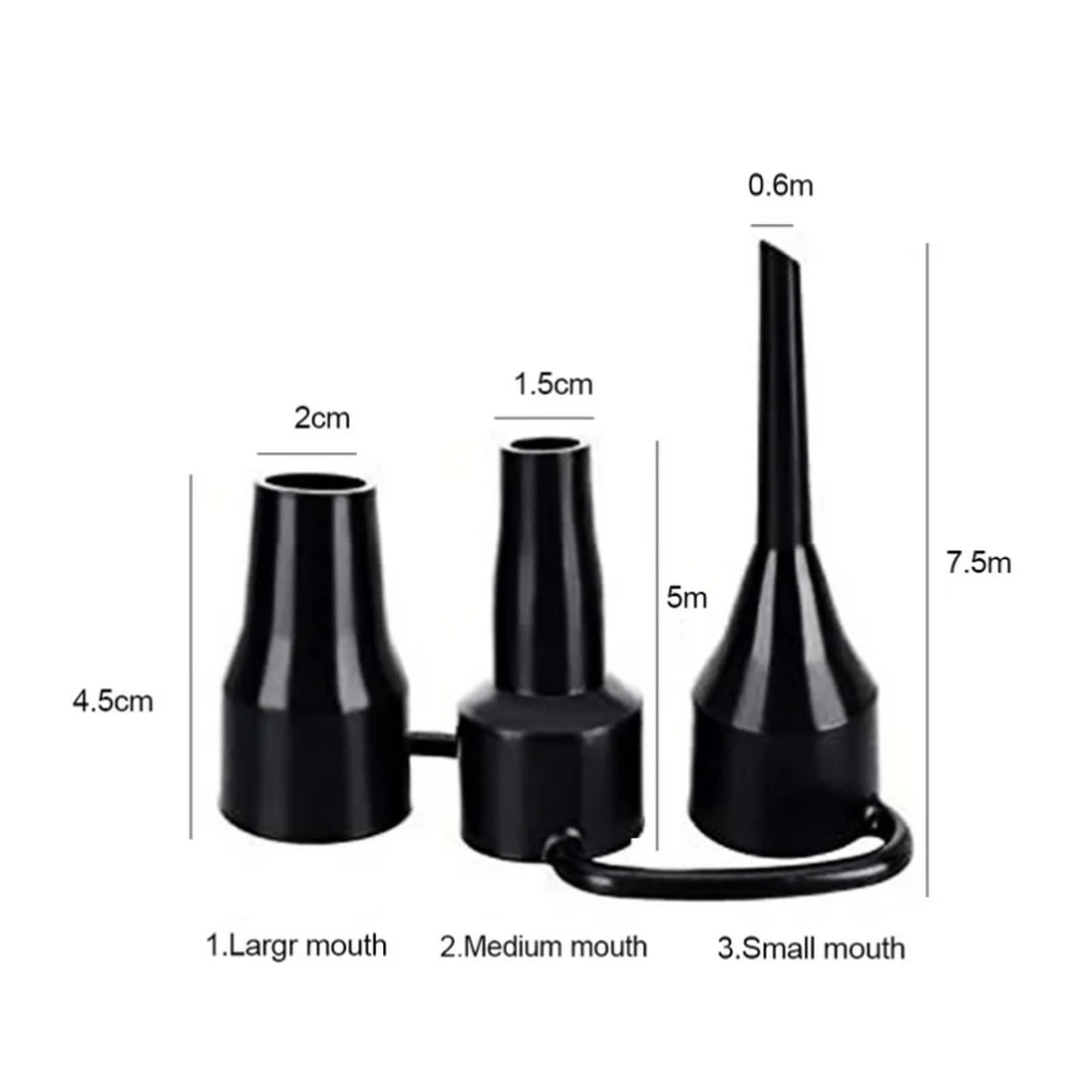 1 Pack Air Pump Replacement Nozzles, Plastic Pump Nozzles, 3 Sizes Inflatable Pump Nozzles Head, Air Pump Inflator Adaptor Accessory for Partial Air Bed, Air Mattress Accessories