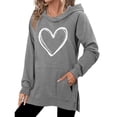 thumbnail image 2 of Craaazy Women's Oversized Hoodies Heart Prints Casual Sweatshirts Gifts, 2 of 6