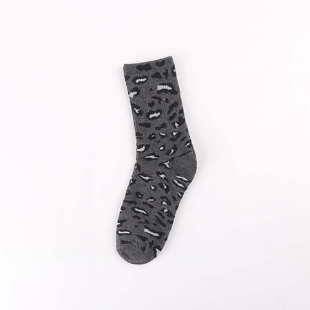 

Zedker Socks For Women Spring And Autumn Ladies Leopard Print Warm Striped Medium Tube Stockings Cotton Socks Clearance