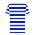 thumbnail image 3 of GUZOM Mens Blue Striped Short Sleeve Crewneck T-Shirt Breathable Oversized Fit Stretch Casual Summer Tee,Size 4XL, 3 of 4