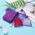 thumbnail image 4 of 100 pc Organza Gift Bags with Drawstring Jewelry Pouches Wedding Party Christmas Favor Gift Bags Blue Violet 12x9cm, 4 of 4