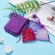 thumbnail image 4 of 100 bolsas de regalo de organza con cordón para joyería, bodas, fiestas, regalos de Navidad, color azul violeta, 12 x 9 cm, 4 of 4