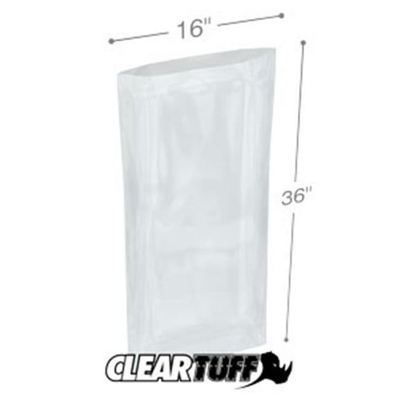 International Plastics PB41636 16 x 36 in. Clear Poly Bags, 0.004 Gauge - Case of 250