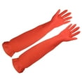 thumbnail image 3 of Unbranded Red Latex Kitchen Gloves for Dishwashing and Household Cleaning, Waterproof and Heat Resistant, Size Medium, 3 of 8