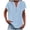 52Blue229, variant on WERYOUNG Solid Color Womens Blouses Short Sleeve Stand Collar Button Front Shirts For Women Fall Daily Wear Comfortable Top,Size XXXL