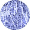 thumbnail image 1 of Ahgly Company Machine Washable Indoor Round Abstract Blue Modern Area Rugs, 8' Round, 1 of 4