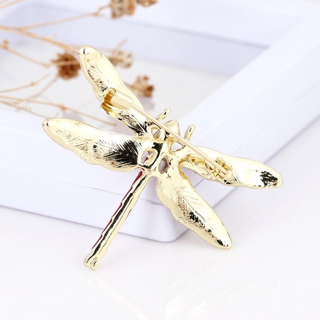 Broche de libélula púrpura delicado esmalte de aceite de goteo Vintage broche de insecto animal de alta calidad ramillete LingWen 8390606478542